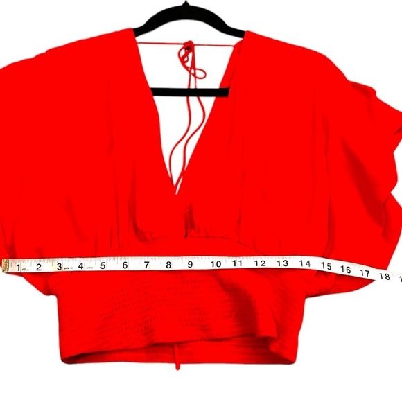 Free People Ava V-Neck Tie Back Top- Size Small - Picture 12 of 14